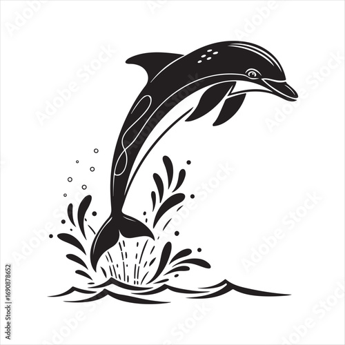 dolphin vector silhouette clip art sketch idea illustration