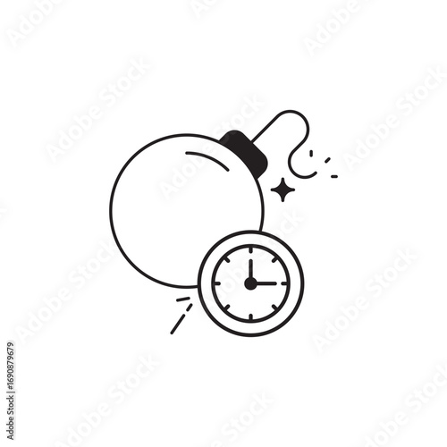 Bomb icon design with white background stock illustration