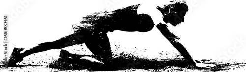 Dynamic urban grunge running silhouette for fitness and sports design