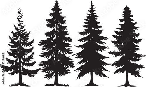 Tree Silhouette Vector Bundle