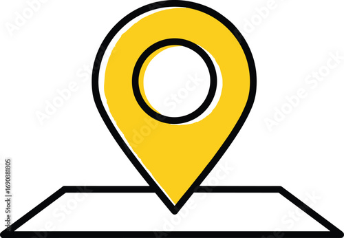 Free Download Map location marker icon, cartoon illustration, vector art, navigation, GPS, geolocation, travel, destination, pin, map symbol, positioning - GFXLoad