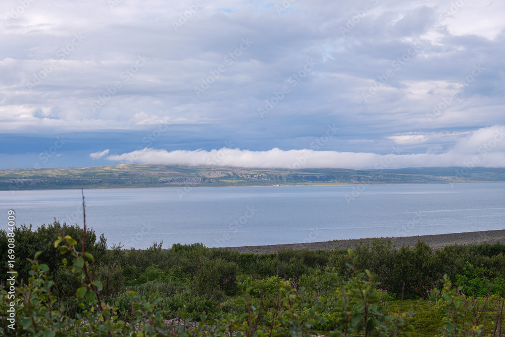 Fototapeta premium Russia, Murmansk region, Rybachy Peninsula and the Barents Sea. August 2025