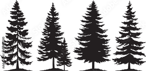 Tree Silhouette Vector Bundle