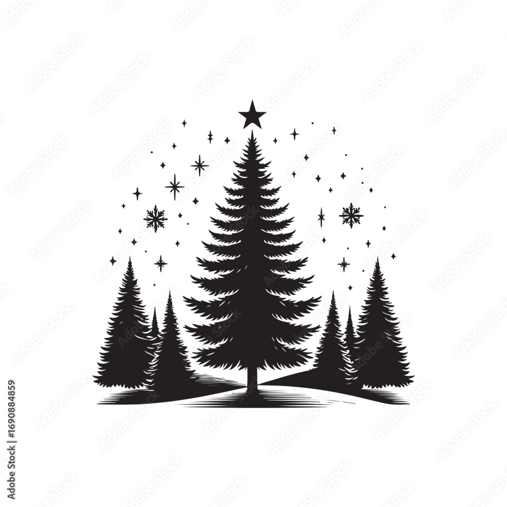 Fototapeta premium Pine tree Vector (3).eps