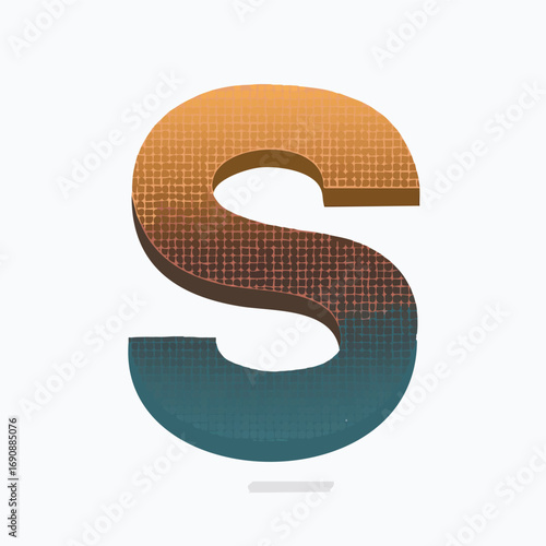 Bold Letter S Snake Skin Texture in Gradient Style - AI Generated