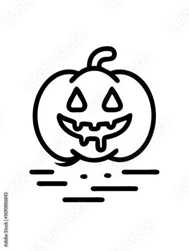 Neon Cyberpunk Jack O Lantern Silhouette on a Rainy Street with Transparent Background halloween