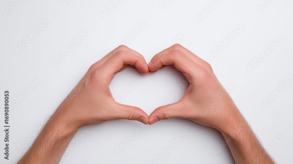 Fototapeta premium Hands forming heart shape – love, care and health concept for social campaigns and wellness marketing