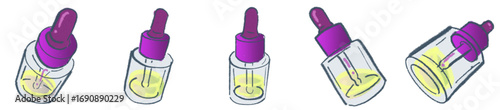 Transparent Dropper Bottle Illustration for Skincare, Serum, and Cosmetic Use