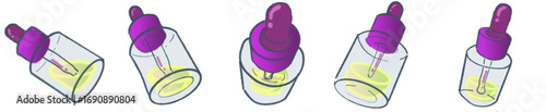 Transparent Dropper Bottle Illustration for Skincare, Serum, and Cosmetic Use