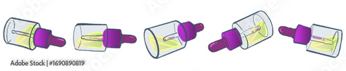 Transparent Dropper Bottle Illustration for Skincare, Serum, and Cosmetic Use