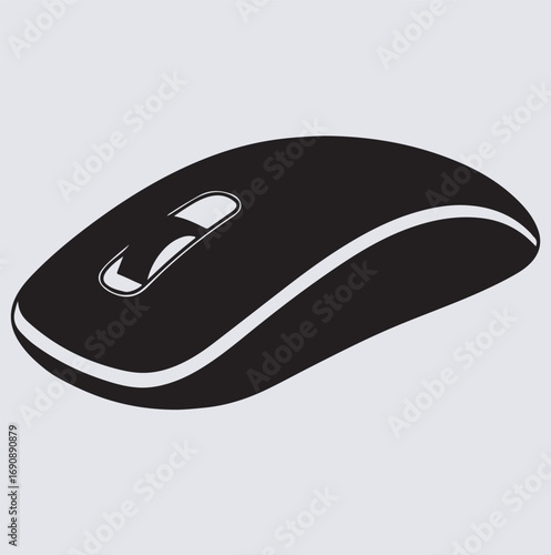 icon of a wireless mouse silhouette vector art illustration, wireless computer mouse