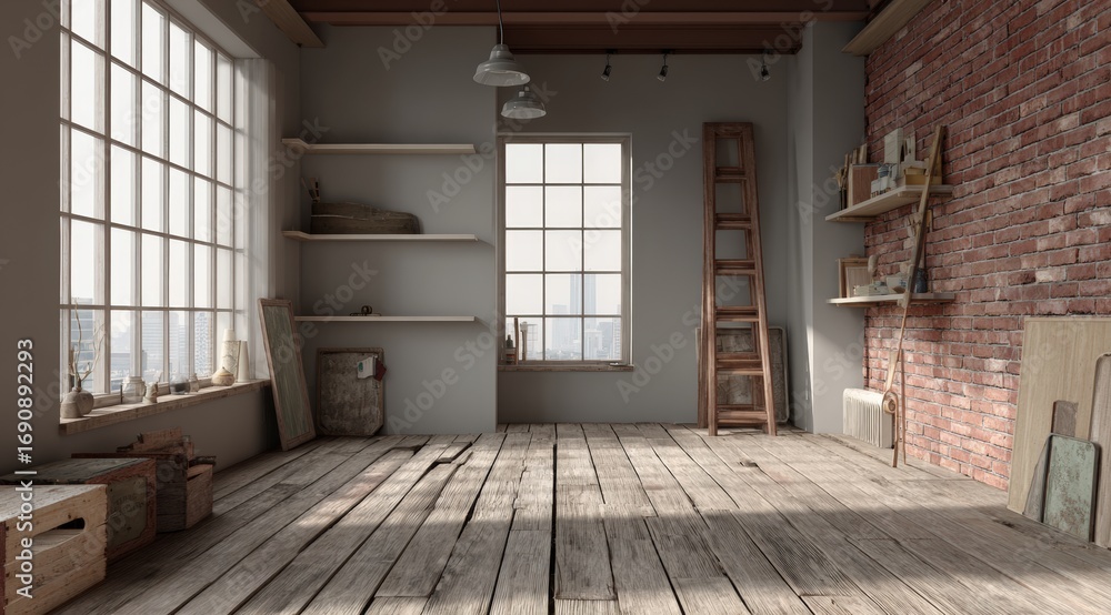Fototapeta premium Modern loft studio interior