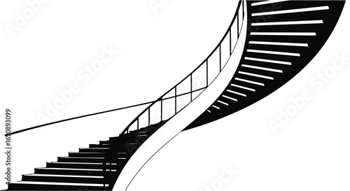 Elegant spiral staircase design reaching upwards, a modern architectural element.