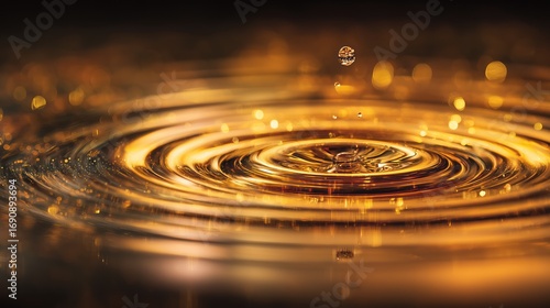 Wallpaper Mural Golden Ripples: Captivating Liquid Motion and Dynamic Reflections Torontodigital.ca