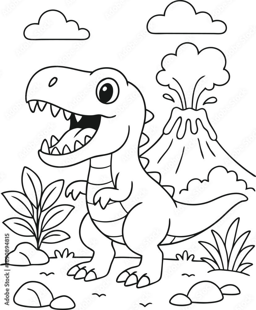 Obraz premium dinosaur coloring page 7.eps
