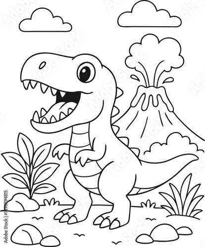 dinosaur coloring page 7.eps