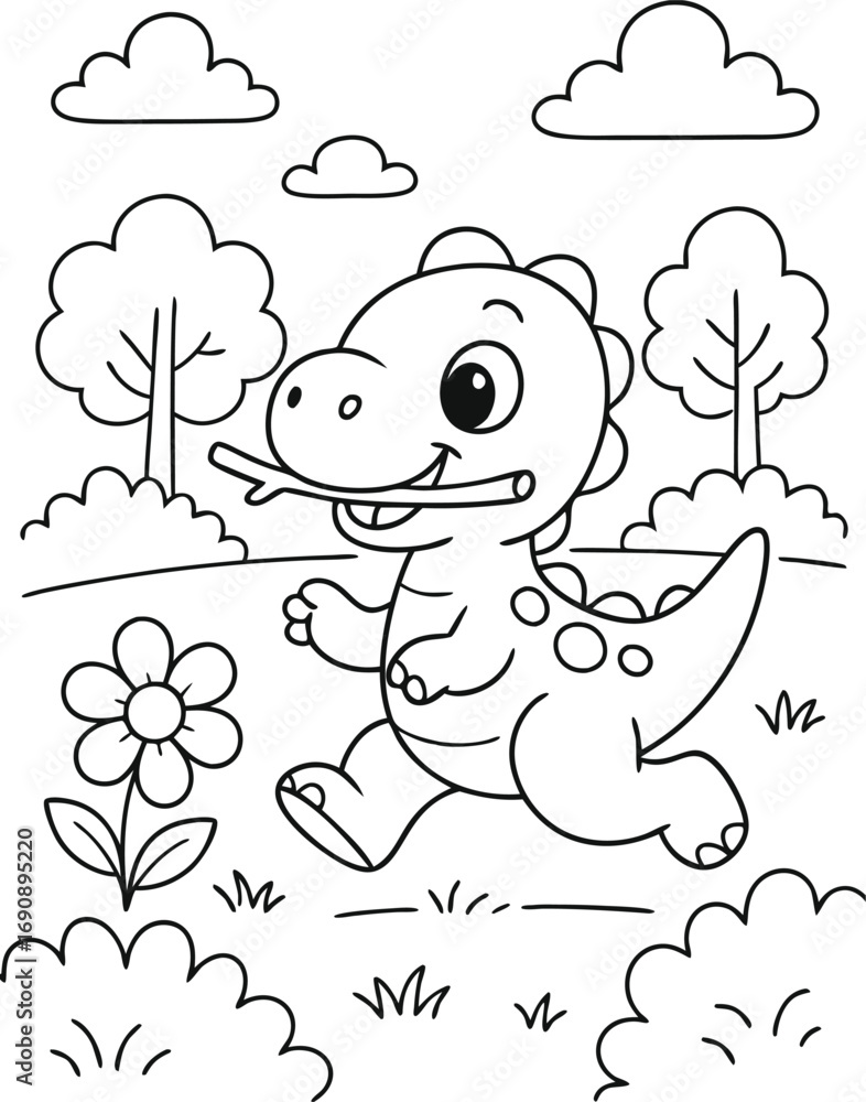 Obraz premium dinosaur coloring page 2.eps