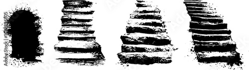 Grunge black and white urban art elements for design projects