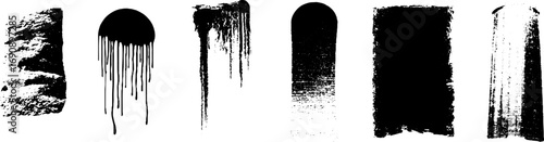 Grunge black and white vertical elements for creative design and decor