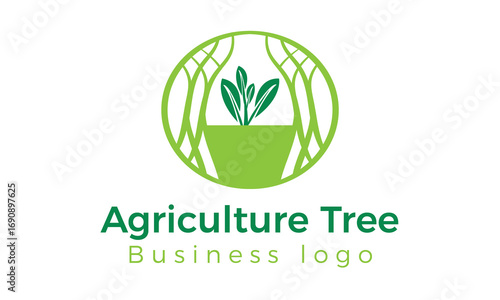 Agriculture Tree Business Logo Design | Green Nature Farming Brand Identity Vector logo template | Green Agricultree logo 