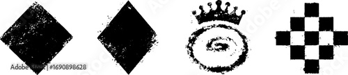 Grunge black and white zigzag set for artistic design and patterns