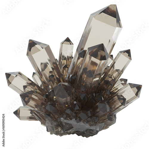 Smoky Quartz Crystal Cluster: Gemstone Mineral Specimen Detail