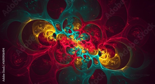 Complex and Colorful Organic Abstract Fractal Design