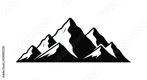 Majestic mountain range silhouette, representing adventure and natural beauty.