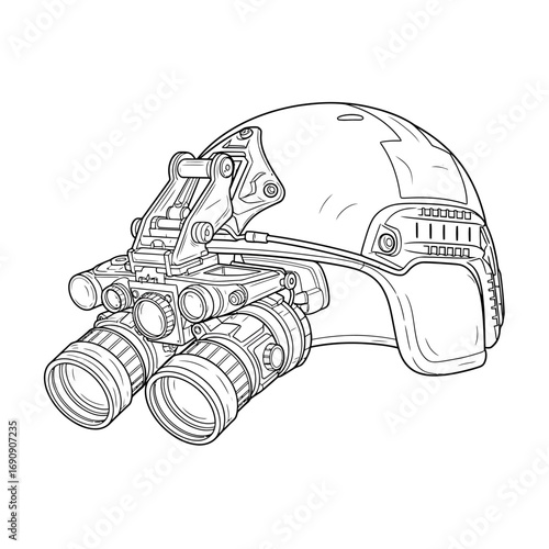 Night Vision Goggles on a Helmet
