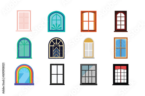 Window Vector Bundle | Decorative Glass Frame and Architecture Icons