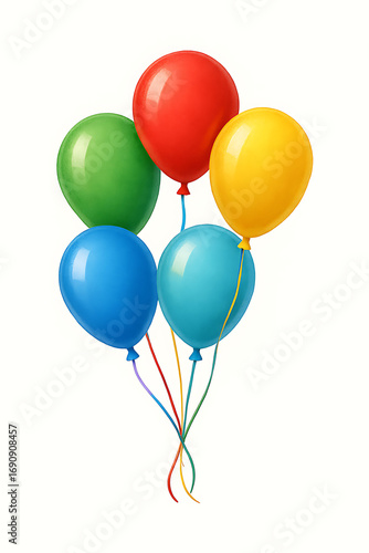 colorful balloons on white background