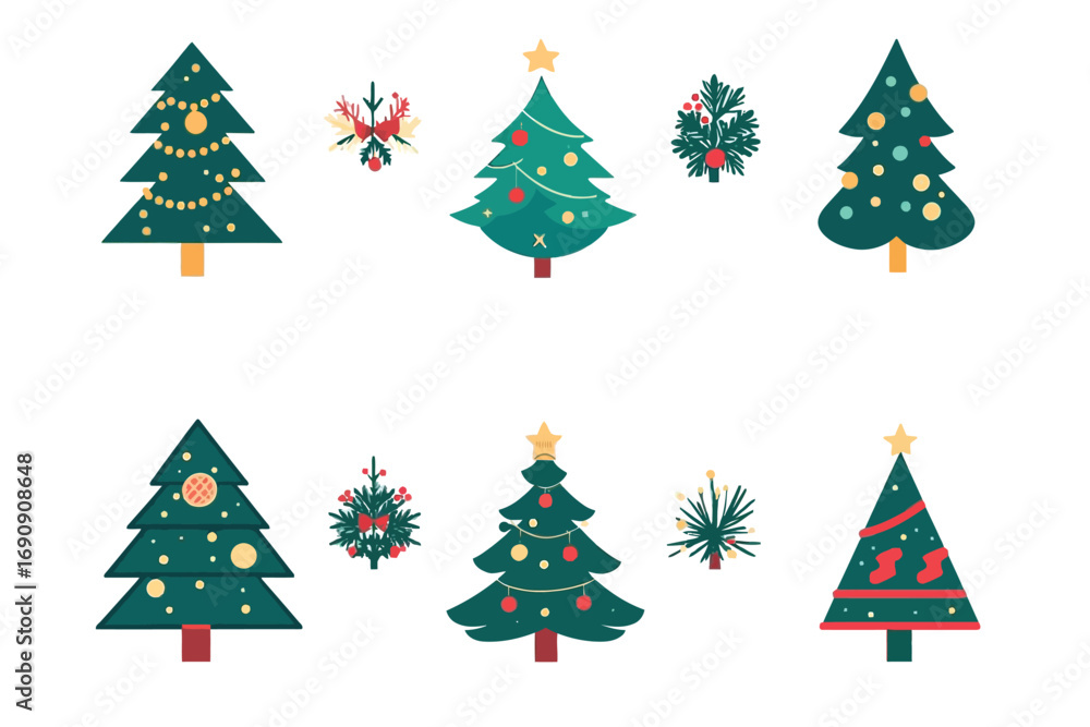 Obraz premium Winter Christmas Tree Vector Graphics