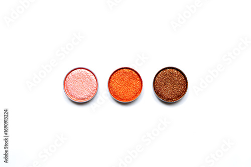 Shimmery Eyeshadow Pans Trio White Background