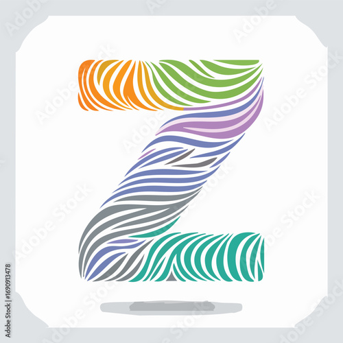 Wallpaper Mural Artistic Multicolor Zebra Pattern Letter Z - AI Generated Torontodigital.ca