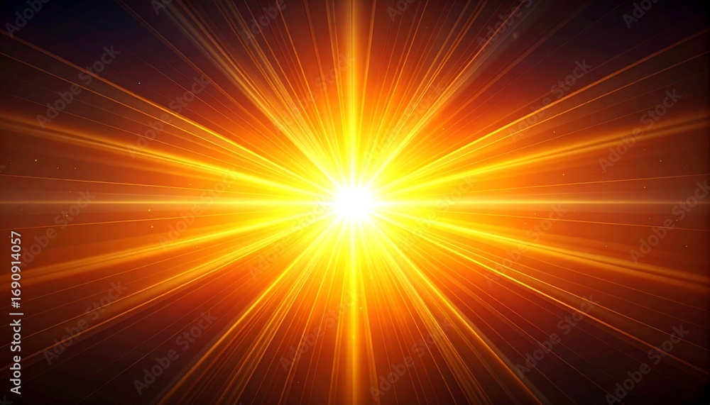 Obraz premium Radiant sunburst effect with glowing yellow and orange rays energetic bright abstract background 