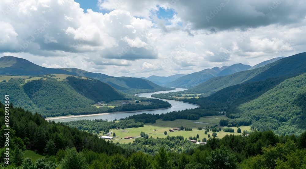 Fototapeta premium mountain landscape with lake and mountains