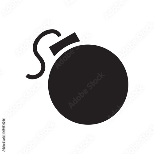 black bomb on white background