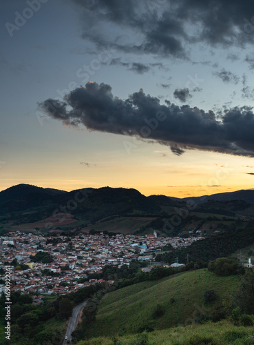 sunset in the city
