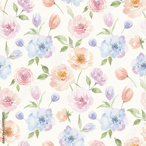 Seamless Watercolor and Hand-drawn Pattern Collection – Animals & Floral Elegant Designs