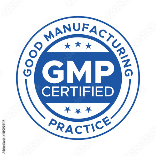GMP Certified Label Stamp Vector Design | Good Manufacturing Practice Quality Assurance Seal Badge Icon