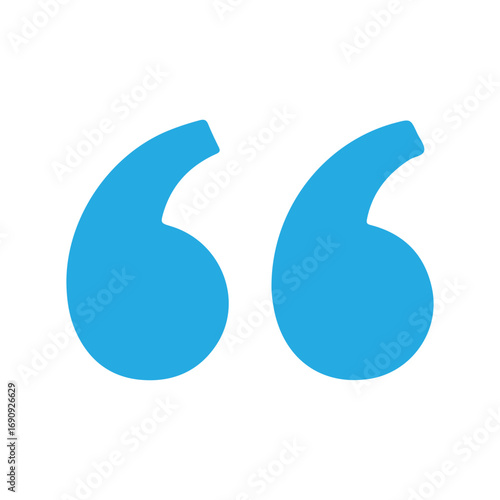 Blue Quotation Mark Symbol Vector