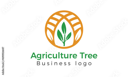 Agriculture Tree Business Logo Design | Green Nature Farming Brand Identity Vector logo template | Green Agricultree logo 