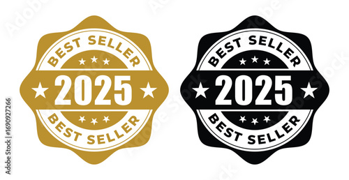 2025 Best Seller Award Badge Design, 2025 Best Seller vector Stamp