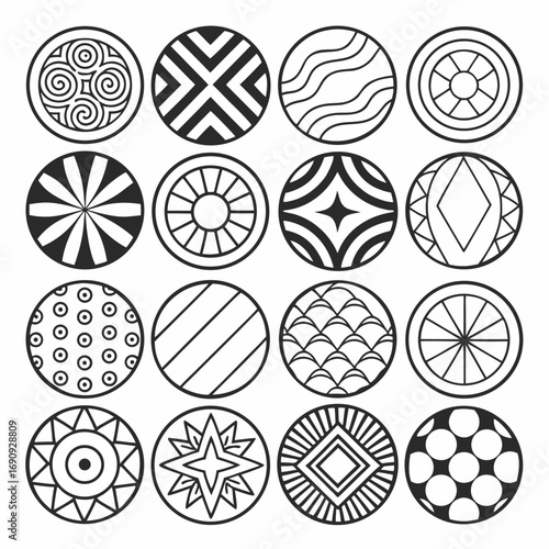 set of abstract geometric shapes