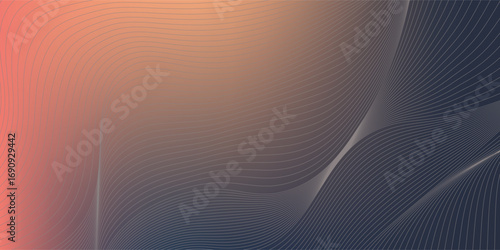 Red, Orange and Brown Curving, Wavy Lines - Digitally Generated Futuristic Abstract 3D Geometric Gradient Background Design, Generative Art, Creative Template for Technology in Editable Vector Format