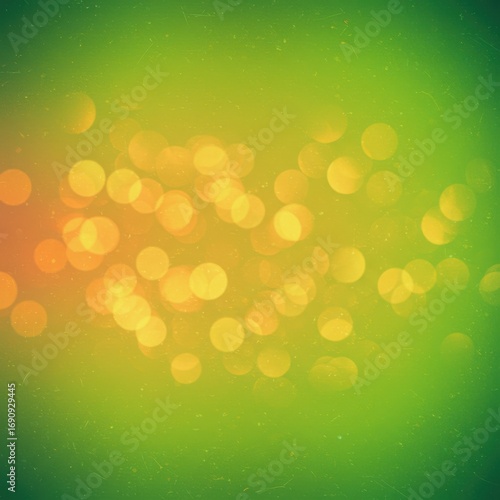 Green and gold bokeh light effect background