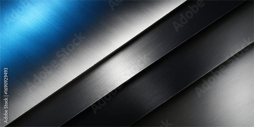 Brushed metallic gray steel surface with stripes offers a sleek industrial background texture design