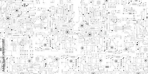 Cyber Technology Background with Binary Code and Light Effects