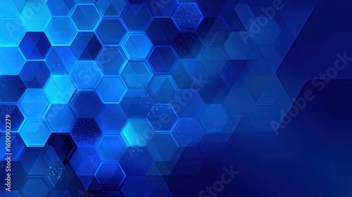 Abstract geometric blue background with hexagons
