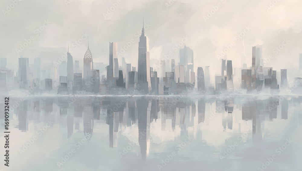 Obraz premium Misty New York City Skyline